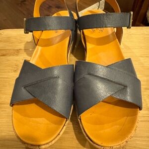 Kork-Ease Gray and Tan Sandals